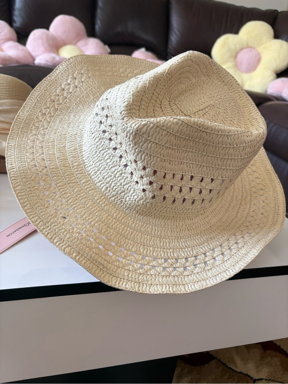 BCBGeneration Natural Straw Fedora Sun Hat